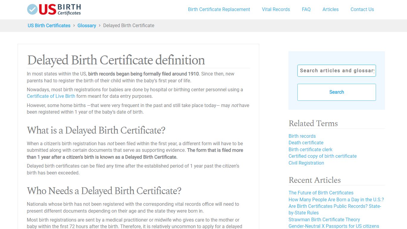 What Is a Delayed Birth Certificate? - US Birth Certificates