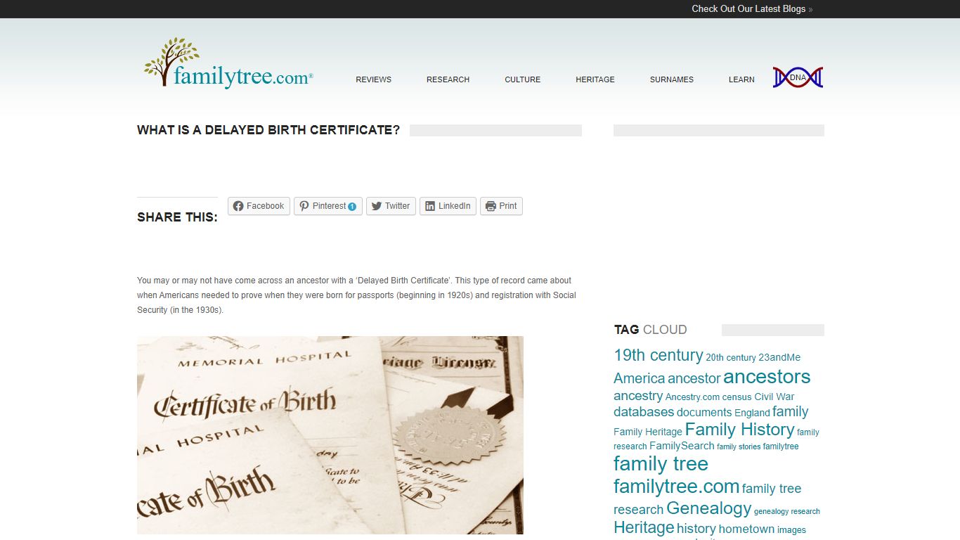 What is a Delayed Birth Certificate? | FamilyTree.com